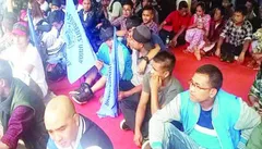 असम-मेघालय सीमा विवाद मामला, केएसयू ने दिया धरना