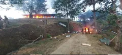 नागालैंड के मोन जिले में गोलीबारी के बाद असम राइफल्स कैंप में आग