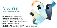 Vivo ने भारत में लांच किया Y22 फोन, कीमत 14499 रुपये से शुरु