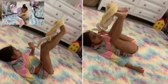 नन्हीं बच्ची ने सांप को किया KISS, साथ में बेड पर भी सुलाया, वीडियो वायरल