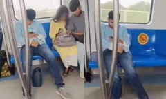 मेट्रो में शर्मनाक हरकत कर रहा था युवक, वहीं बगल में बैठी थी लड़की, वीडियो हो रहा वायरल