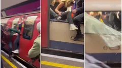 स्टेशन पर रुकी ट्रेन तो मच गया हाहाकार, खिड़की तोड़कर भागने लगे यात्री, देखें खौफनाक VIDEO