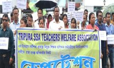 त्रिपुरा: एसएसए कर्मचारियों ने शुरु किया आमरण अनशन