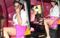गजबः छोटे कपड़े पहनकर Hot अंदाज में रिक्शा में नजर आई एक्ट्रेस, तस्वीरें हुई Viral