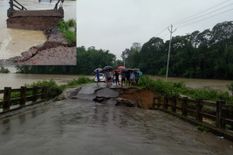 तिनसुकिया में लगातार बारिश से आई बाढ़, डूमडोमा-बागजान मार्ग पर पुल बहा
