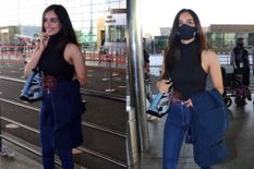 मुंबई एयरपोर्ट पर कुछ इस अंदाज में नज़र आई मिस वर्ल्ड 2017  Manushi Chiller