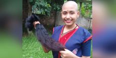 कैंसर रोगियों की मदद के लिए लड़की ने मुंडवाया सिर