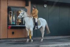 फास्ट फूड की ऐसी हुई तलब, घोड़े पर बैठकर बर्गर खरीदने पहुंची महिला



