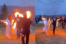 दूल्हा-दुल्हन एक दूसरे को आग लगाकर भागे, मेहमानों में मच गया हाहाकार, वीडियो हुआ वायरल