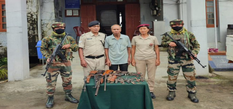 Mizoram के लौंगतलाई से हथियारों और गोला-बारूद का बड़ा जखीरा बरामद, 1 आरोपी गिरफ्तार