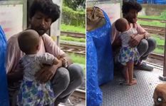 छोटी बच्ची ने पापा को अपने हाथों से खिलाया फल, इंटरनेट पर छाया वीडियो